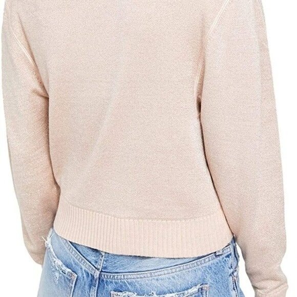 Free People women sweater Starry Night Metallic Mock casual event stretchy retro - Picture 3 of 12